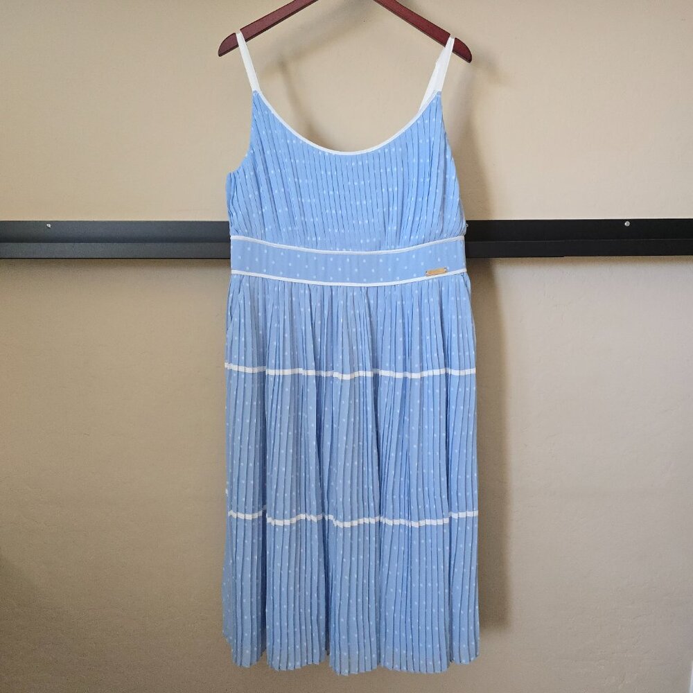 Torrid x Marilyn Monroe Blue Tiered Polka Dot Pleated Midi Dress Size 12 NWT - Picture 4 of 15